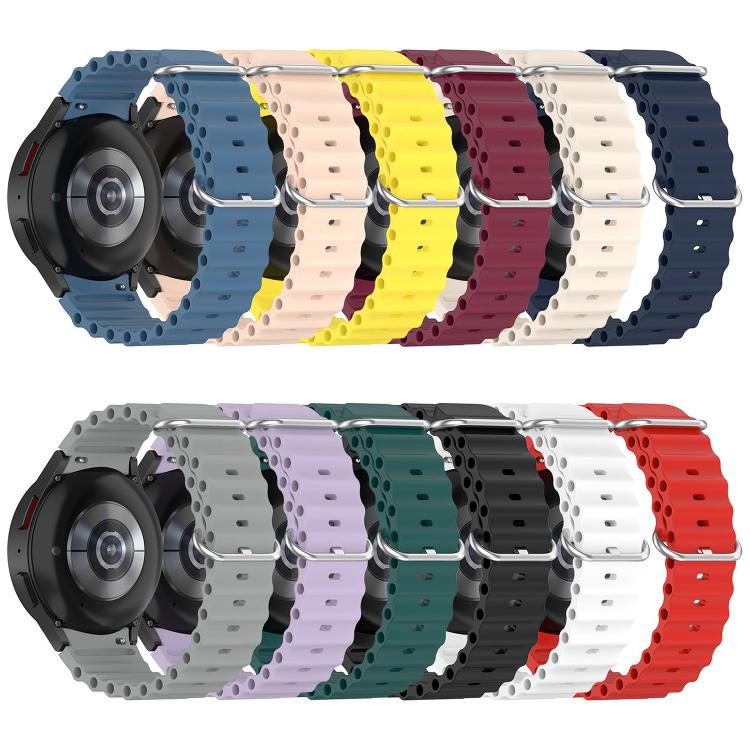 Marine Silver Buckle Silicone Watch Band, For Samsung Galaxy Watch 7 40 / 44mm