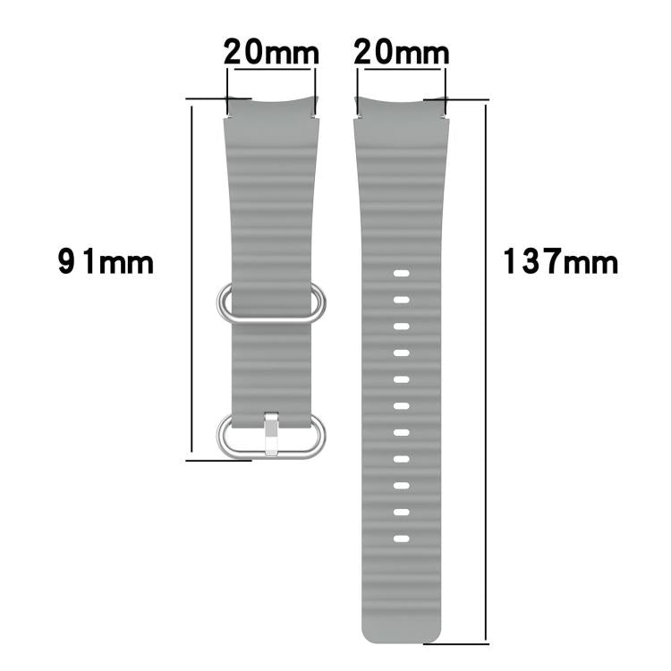Marine Silver Buckle Silicone Watch Band, For Samsung Galaxy Watch 7 40 / 44mm