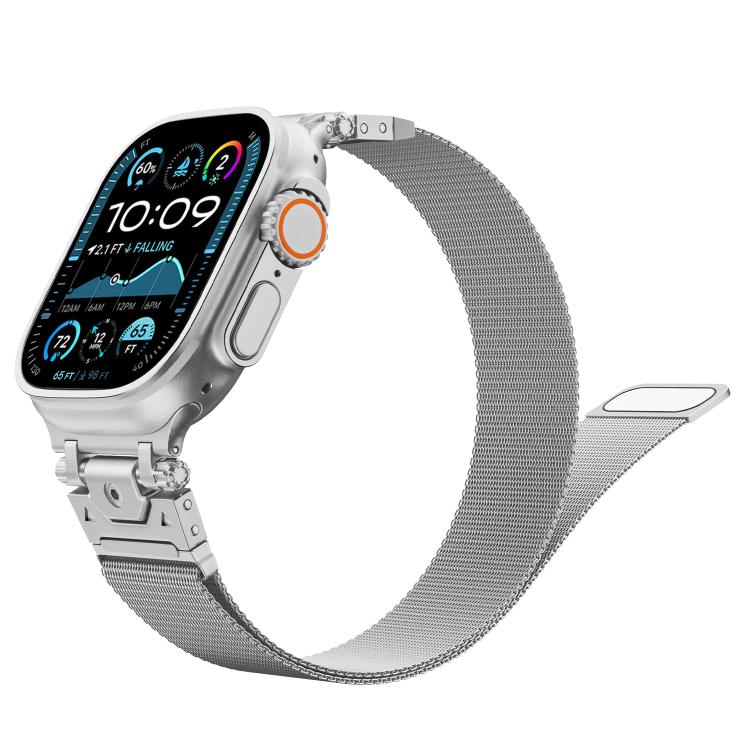 Milanese Steel Magnetic Watch Band, For Apple Watch 46mm / 49mm / 45mm / 44mm