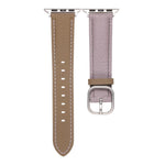 Square Buckle Litchi Texture Genuine Leather Watch Band, For Apple Watch 46mm / 49mm / 45mm / 44mm, For Apple Watch 42mm / 41mm / 40mm / 38mm