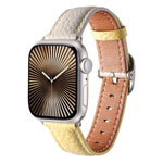 Square Buckle Litchi Texture Genuine Leather Watch Band, For Apple Watch 46mm / 49mm / 45mm / 44mm, For Apple Watch 42mm / 41mm / 40mm / 38mm