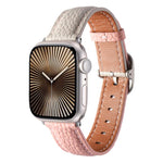 Square Buckle Litchi Texture Genuine Leather Watch Band, For Apple Watch 46mm / 49mm / 45mm / 44mm, For Apple Watch 42mm / 41mm / 40mm / 38mm