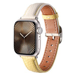 Square Buckle Litchi Texture Genuine Leather Watch Band, For Apple Watch 46mm / 49mm / 45mm / 44mm, For Apple Watch 42mm / 41mm / 40mm / 38mm