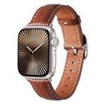 Square Buckle Litchi Texture Genuine Leather Watch Band, For Apple Watch 46mm / 49mm / 45mm / 44mm, For Apple Watch 42mm / 41mm / 40mm / 38mm