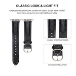 Square Buckle Litchi Texture Genuine Leather Watch Band, For Apple Watch 46mm / 49mm / 45mm / 44mm, For Apple Watch 42mm / 41mm / 40mm / 38mm