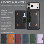 Kalebol Strong MagSafe Magnetic Two-Fold Card Bag Leather Phone Case, For iPhone 17 Pro Max, For iPhone 17 Pro, For iPhone 17, For iPhone Air