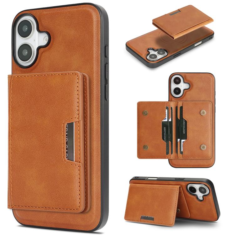 Kalebol Strong MagSafe Magnetic Two-Fold Card Bag Leather Phone Case, For iPhone 17 Pro Max, For iPhone 17 Pro, For iPhone 17, For iPhone Air