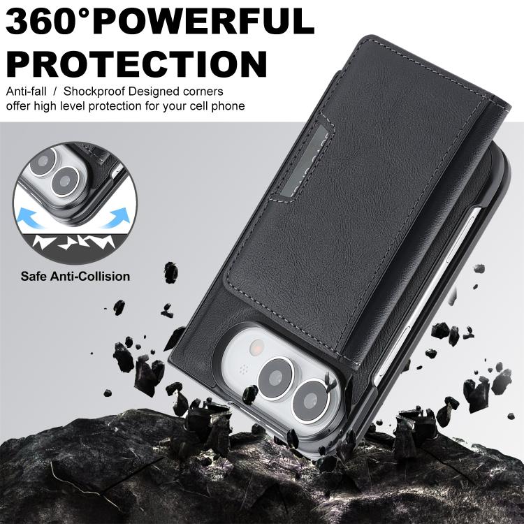 Kalebol Strong MagSafe Magnetic Two-Fold Card Bag Leather Phone Case, For iPhone Fold, For iPhone 18 Pro, For iPhone 18 Pro Max, For iPhone 17 Pro Max, For iPhone 17 Pro, For iPhone 17, For iPhone Air, For iPhone 17e / 16e