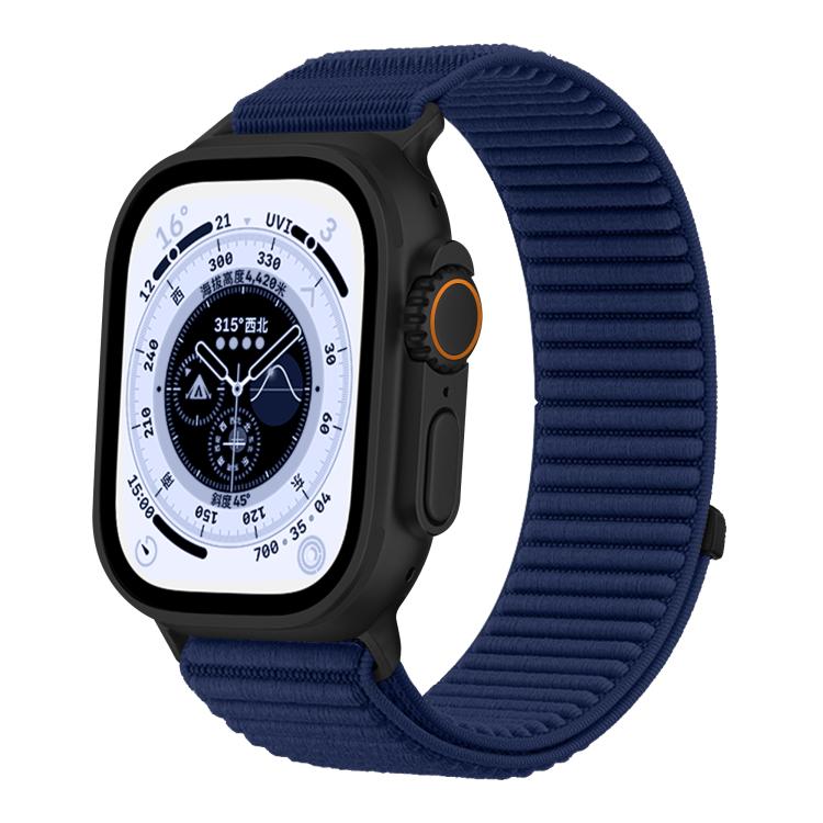 Woven Nylon Hook And Loop Fastener Metal Interface Watch Band, For Apple Watch 46mm / 49mm / 45mm / 44mm, For Apple Watch 42mm / 41mm / 40mm / 38mm