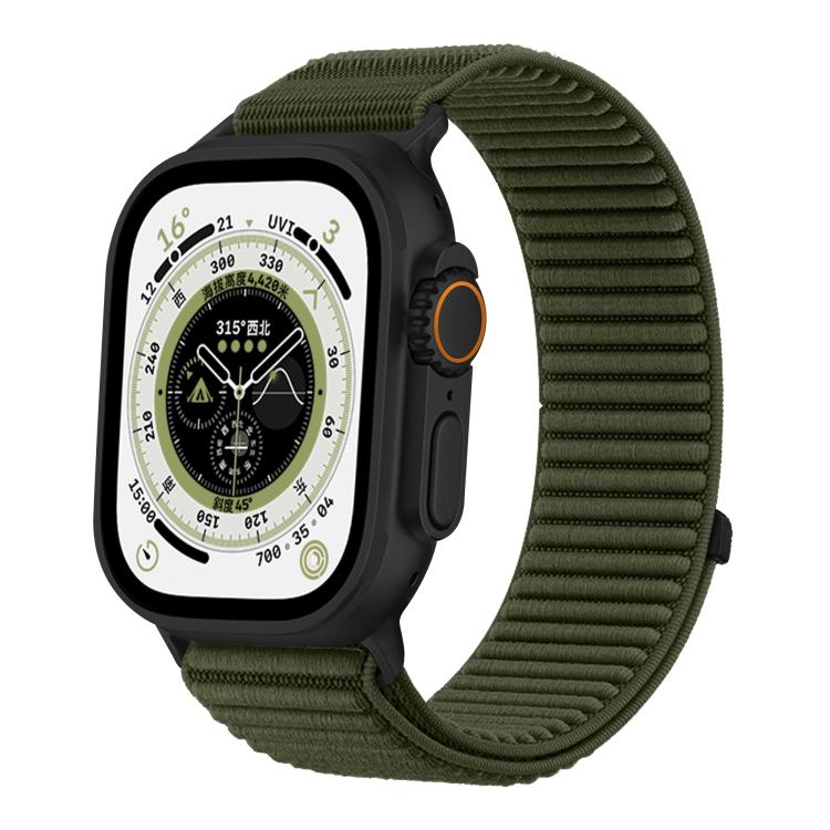 Woven Nylon Hook And Loop Fastener Metal Interface Watch Band, For Apple Watch 46mm / 49mm / 45mm / 44mm, For Apple Watch 42mm / 41mm / 40mm / 38mm