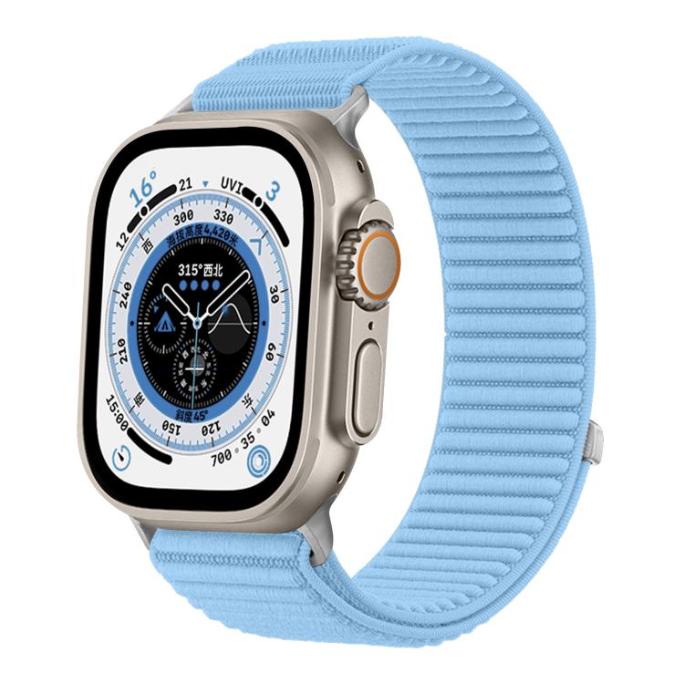 Woven Nylon Hook And Loop Fastener Metal Interface Watch Band, For Apple Watch 46mm / 49mm / 45mm / 44mm, For Apple Watch 42mm / 41mm / 40mm / 38mm