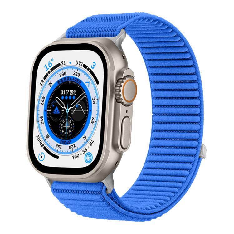 Woven Nylon Hook And Loop Fastener Metal Interface Watch Band, For Apple Watch 46mm / 49mm / 45mm / 44mm, For Apple Watch 42mm / 41mm / 40mm / 38mm