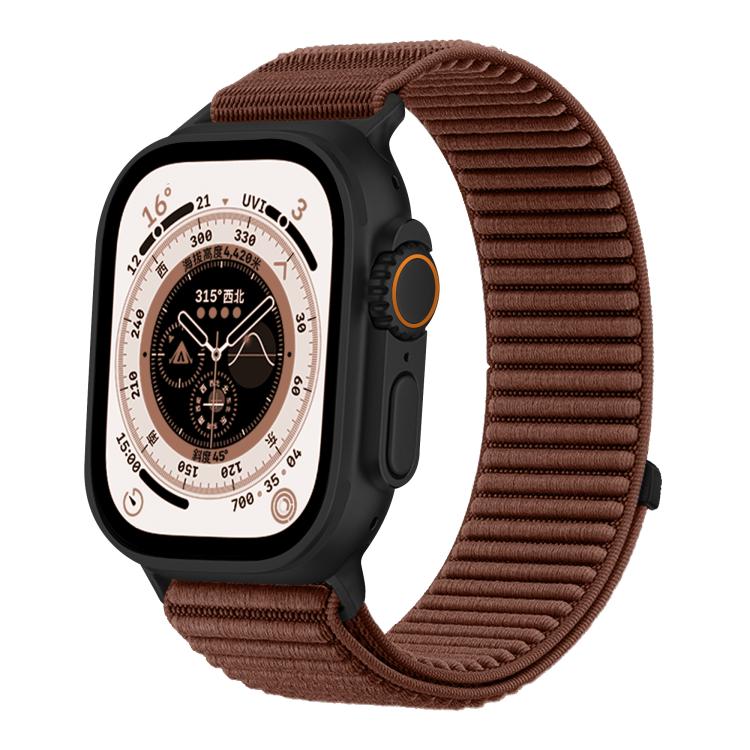 Woven Nylon Hook And Loop Fastener Metal Interface Watch Band, For Apple Watch 46mm / 49mm / 45mm / 44mm, For Apple Watch 42mm / 41mm / 40mm / 38mm