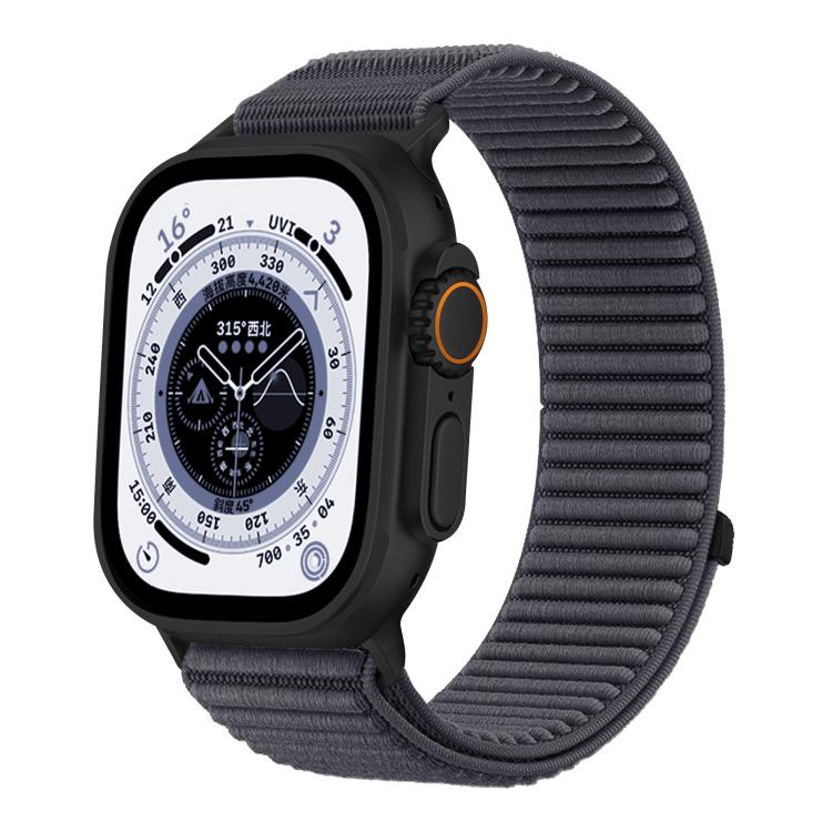 Woven Nylon Hook And Loop Fastener Metal Interface Watch Band, For Apple Watch 46mm / 49mm / 45mm / 44mm, For Apple Watch 42mm / 41mm / 40mm / 38mm