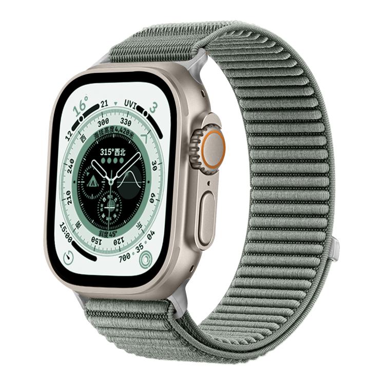 Woven Nylon Hook And Loop Fastener Metal Interface Watch Band, For Apple Watch 46mm / 49mm / 45mm / 44mm, For Apple Watch 42mm / 41mm / 40mm / 38mm
