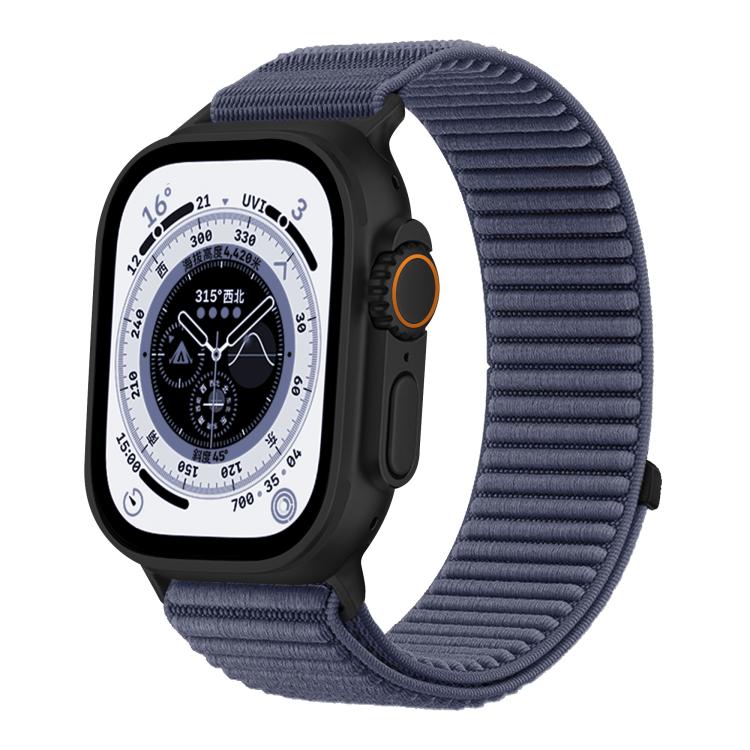 Woven Nylon Hook And Loop Fastener Metal Interface Watch Band, For Apple Watch 46mm / 49mm / 45mm / 44mm, For Apple Watch 42mm / 41mm / 40mm / 38mm