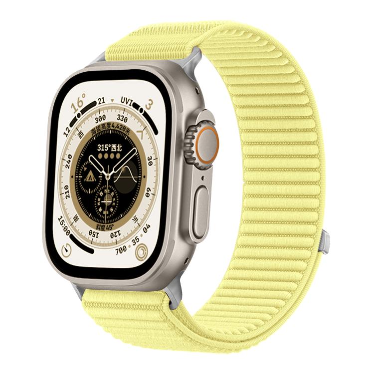 Woven Nylon Hook And Loop Fastener Metal Interface Watch Band, For Apple Watch 46mm / 49mm / 45mm / 44mm, For Apple Watch 42mm / 41mm / 40mm / 38mm