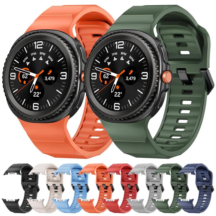 Wave Black Buckle Silicone Watch Band, For Samsung Galaxy Watch8 / Watch8 Classic