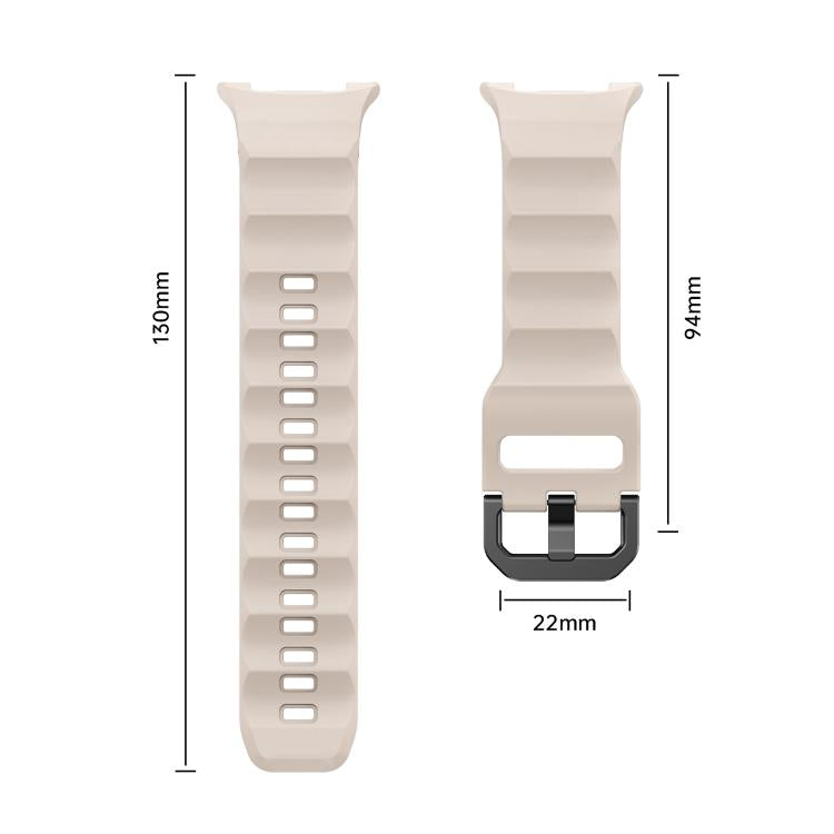 Wave Black Buckle Silicone Watch Band, For Samsung Galaxy Watch8 / Watch8 Classic