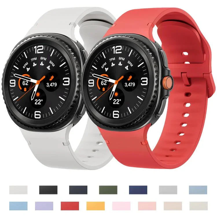 For Samsung Galaxy Watch8 / Watch8 Classic Solid Color Stitched Silicone Watch Band, S, M