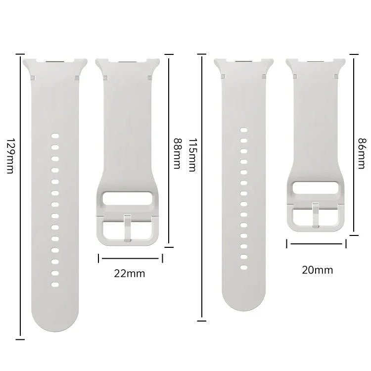 For Samsung Galaxy Watch8 / Watch8 Classic Solid Color Stitched Silicone Watch Band, S, M