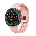 Hole Style Black Reverse Buckle Silicone Watch Band, For Samsung Galaxy Watch8 / Watch8 Classic