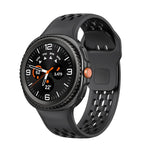 Hole Style Black Reverse Buckle Silicone Watch Band, For Samsung Galaxy Watch8 / Watch8 Classic
