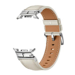 Metal Head Connector Genuine Leather Watch Band, For Samsung Galaxy Watch8 / Watch8 Classic