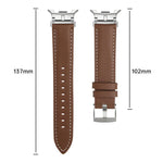 Metal Head Connector Genuine Leather Watch Band, For Samsung Galaxy Watch8 / Watch8 Classic