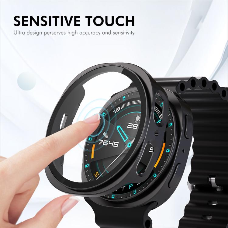ENKAY Hat-Prince Full Coverage Tempered Glass Film Integrated PC Watch Case, For Samsung Galaxy Watch8 44mm, For Samsung Galaxy Watch8 40mm