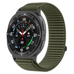Woven Nylon Hook And Loop Fastener Metal Interface Watch Band, For Samsung Galaxy Watch8 / Watch8 Classic