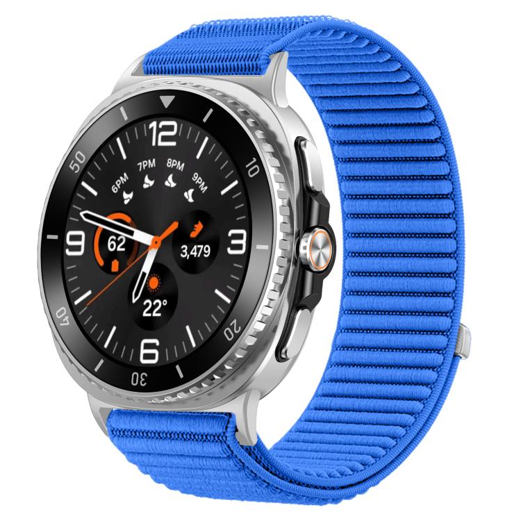 Woven Nylon Hook And Loop Fastener Metal Interface Watch Band, For Samsung Galaxy Watch8 / Watch8 Classic