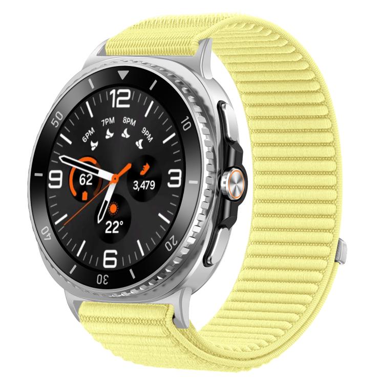Woven Nylon Hook And Loop Fastener Metal Interface Watch Band, For Samsung Galaxy Watch8 / Watch8 Classic
