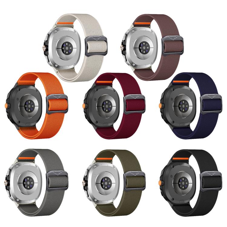 Bull Bead Buckle Elastic Nylon Watch Band, For Samsung Galaxy Watch8 / Watch8 Classic