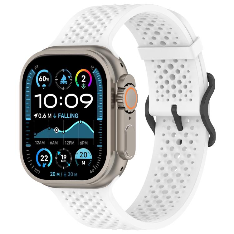 Breathable Holes Silicone Watch Band, For Apple Watch 46mm / 49mm / 45mm / 44mm