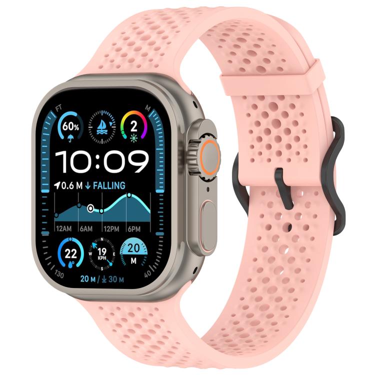 Breathable Holes Silicone Watch Band, For Apple Watch 46mm / 49mm / 45mm / 44mm