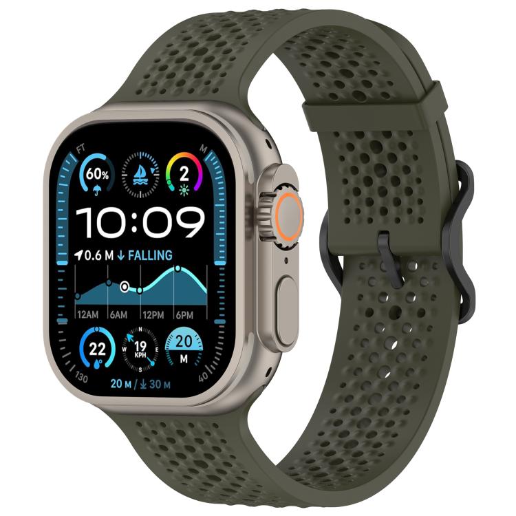 Breathable Holes Silicone Watch Band, For Apple Watch 46mm / 49mm / 45mm / 44mm