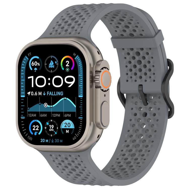 Breathable Holes Silicone Watch Band, For Apple Watch 46mm / 49mm / 45mm / 44mm