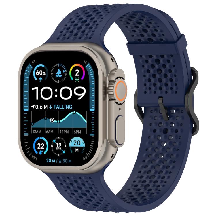 Breathable Holes Silicone Watch Band, For Apple Watch 46mm / 49mm / 45mm / 44mm