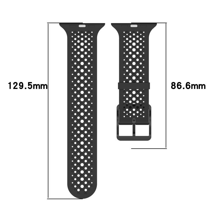 Breathable Holes Silicone Watch Band, For Apple Watch 46mm / 49mm / 45mm / 44mm