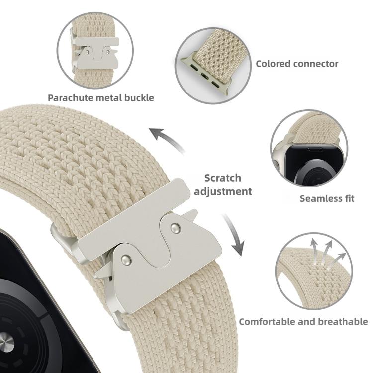 Parachute Buckle Knitted Nylon Watch Band, For Apple Watch 46mm / 49mm / 45mm / 44mm, For Apple Watch 42mm / 41mm / 40mm / 38mm