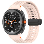 Magnetic Black Buckle Breathable Stitched Silicone Watch Band, For Samsung Galaxy Watch8 / Watch8 Classic