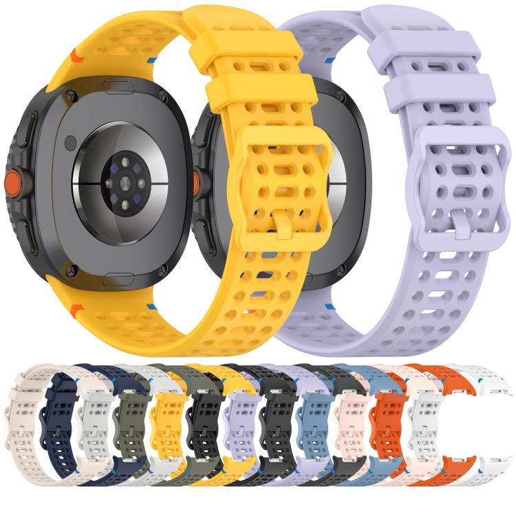 Eight-shaped Buckle Breathable Stitched Silicone Watch Band, For Samsung Galaxy Watch8 / Watch8 Classic