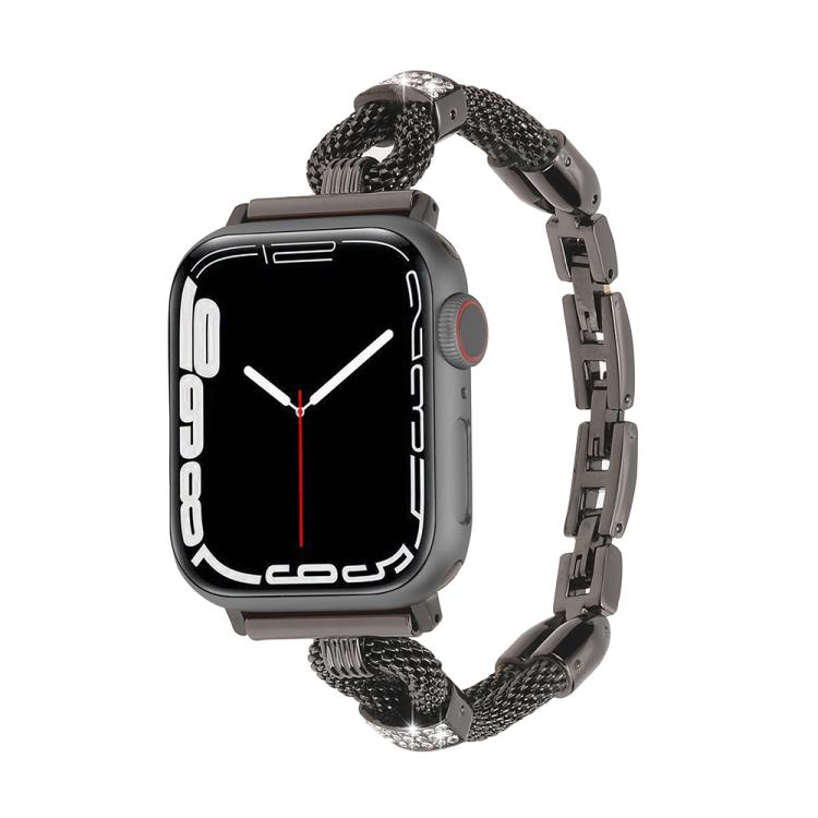 Copper Chain Diamonds Metal Watch Band, For Apple Watch 46mm / 49mm / 45mm / 44mm, For Apple Watch 42mm / 41mm / 40mm / 38mm