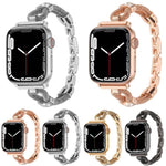 Copper Chain Diamonds Metal Watch Band, For Apple Watch 46mm / 49mm / 45mm / 44mm, For Apple Watch 42mm / 41mm / 40mm / 38mm