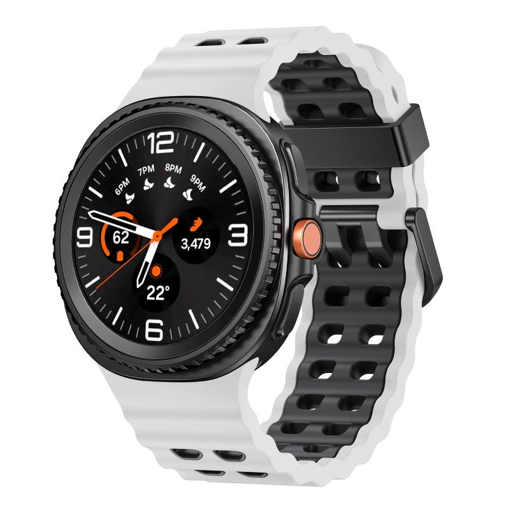 Ocean Style Quick Release Buckle Two Color Silicone Watch Band, For Samsung Galaxy Watch8 / Watch8 Classic
