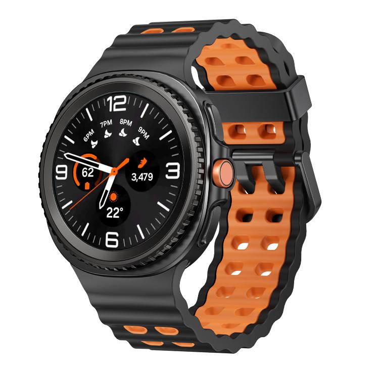 Ocean Style Quick Release Buckle Two Color Silicone Watch Band, For Samsung Galaxy Watch8 / Watch8 Classic
