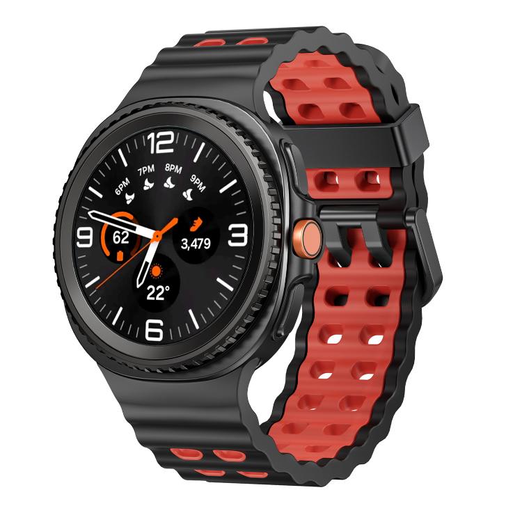 Ocean Style Quick Release Buckle Two Color Silicone Watch Band, For Samsung Galaxy Watch8 / Watch8 Classic