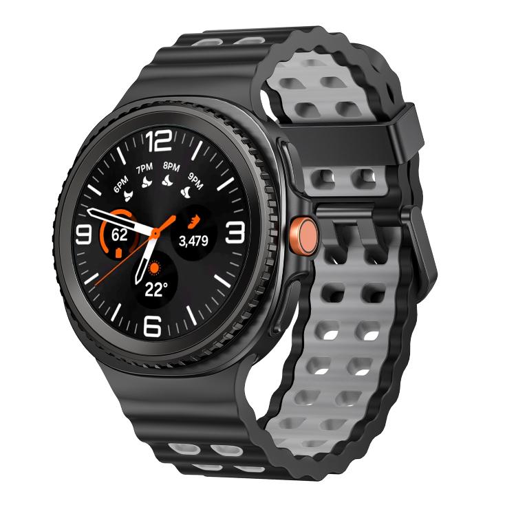 Ocean Style Quick Release Buckle Two Color Silicone Watch Band, For Samsung Galaxy Watch8 / Watch8 Classic