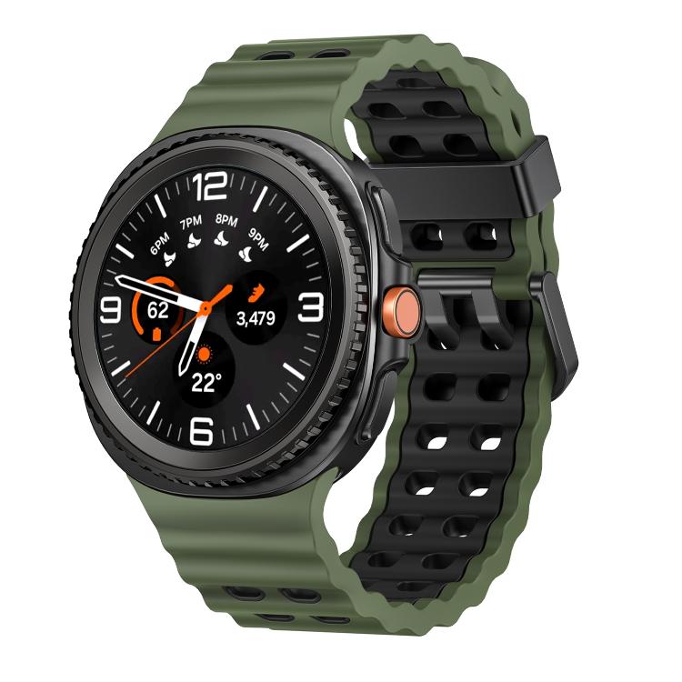 Ocean Style Quick Release Buckle Two Color Silicone Watch Band, For Samsung Galaxy Watch8 / Watch8 Classic